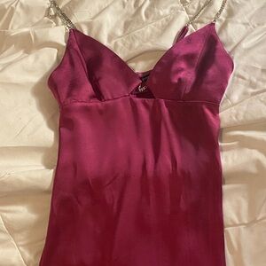 Dynamite Burgundy Satin Dress